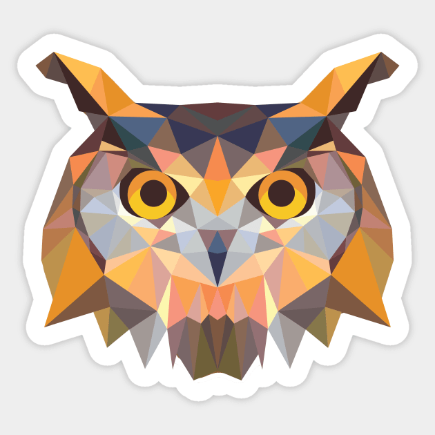 Fractal Owl Sticker by SandiTyche